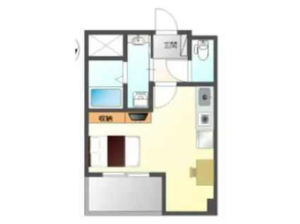 リバパレス靭公園(ワンルーム/2階)の間取り写真