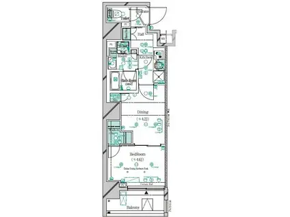 ガリシア千石(1DK/9階)の間取り写真