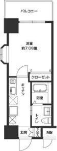 CASSIA豊中三国(1K/10階)の間取り写真
