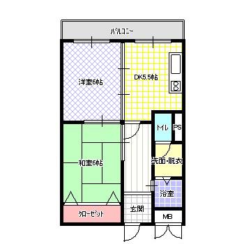 グロース寝屋川I(2DK/3階)の間取り写真
