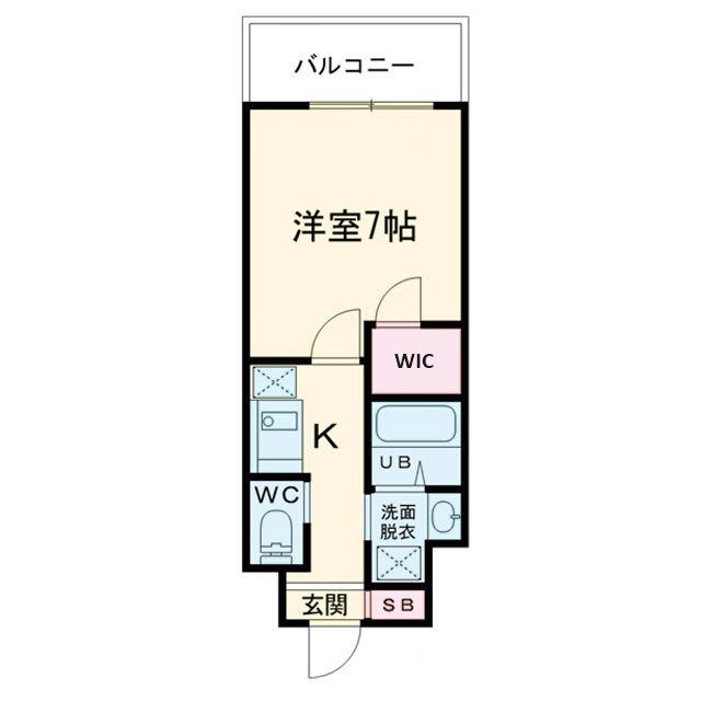 ビガーポリス405同心III(1K/8階)の間取り写真