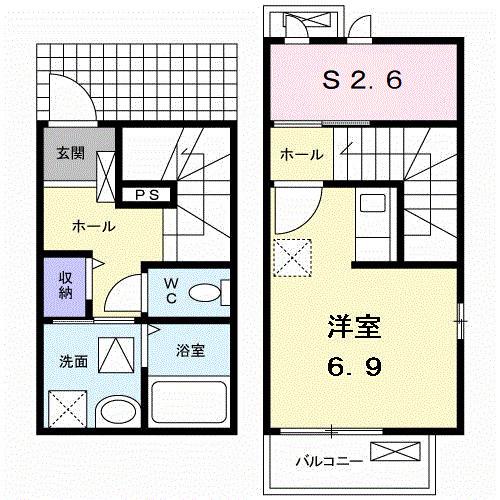 サンライズ・フジC(ワンルーム/1階)の間取り写真