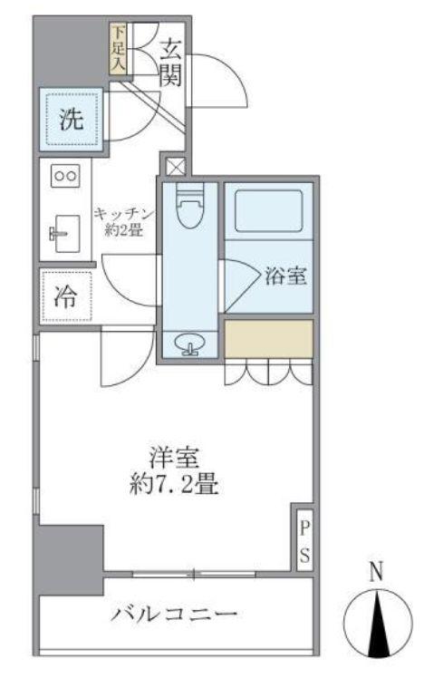 KDXレジデンス神田(1K/4階)の間取り写真