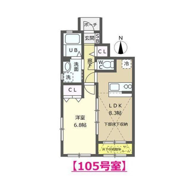 アネシスコート(1LDK/1階)の間取り写真