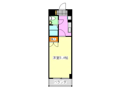 ジュモー京成船橋(1K/10階)の間取り写真