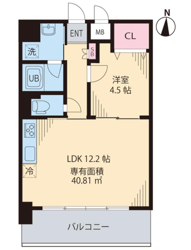 ソルジェンテ中野(1LDK/8階)の間取り写真