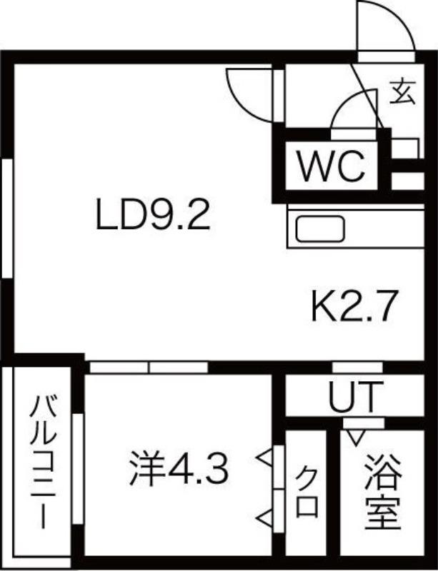 コスモス(1LDK/4階)の間取り写真