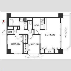 ロータス仙台中央(2LDK/8階)の間取り写真