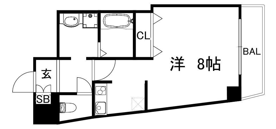 MS GRANDE MINATO MOTOMACHI(1K/6階)の間取り写真