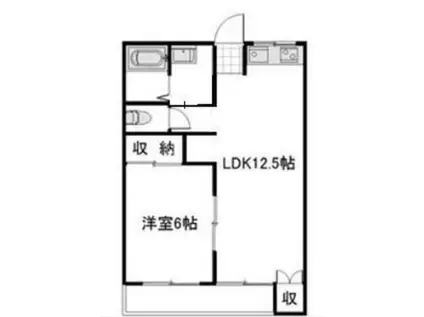 コーポオランジェ 201(1LDK/2階)の間取り写真