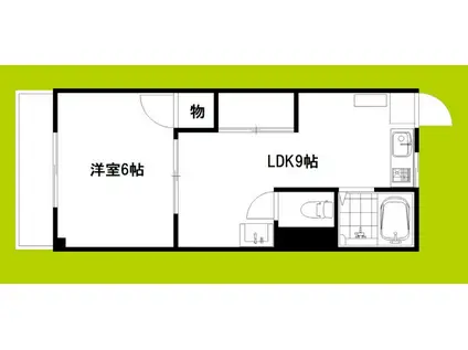 ヴィラナリー東中浜(1LDK/4階)の間取り写真
