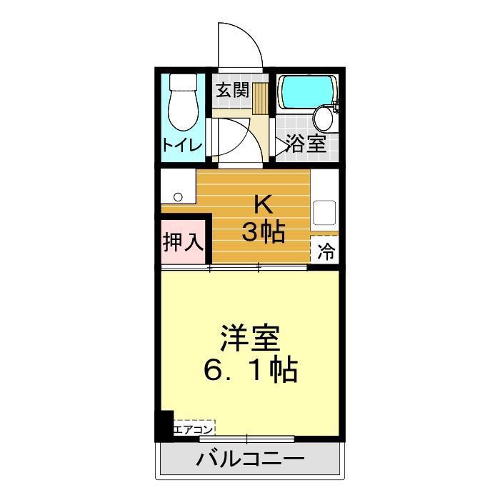 綾羅木FTビル(1K/4階)の間取り写真