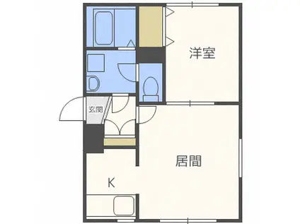 ガーデンコート壱番館(1LDK/3階)の間取り写真