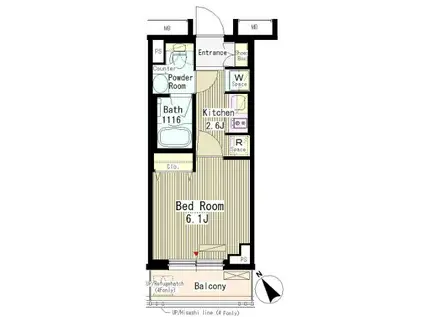 メルヴェーユ馬込(1K/4階)の間取り写真