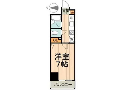 プライムアーバン飯田橋(1K/12階)の間取り写真