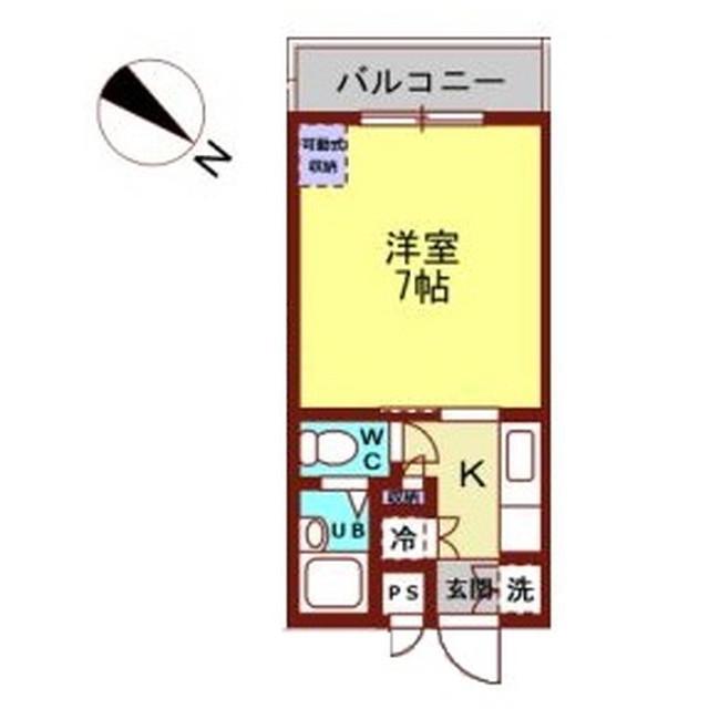 ロワジール駅西(1K/2階)の間取り写真