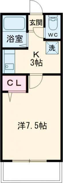 MビレッジII(1K/2階)の間取り写真