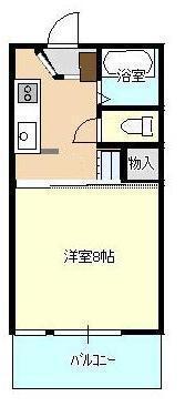 コア上町(1K/1階)の間取り写真