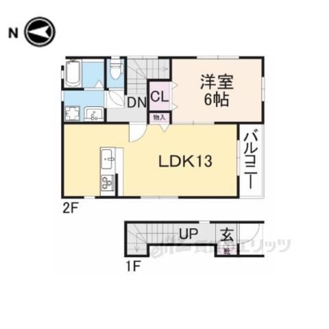 リファインコート新口(1LDK/2階)の間取り写真