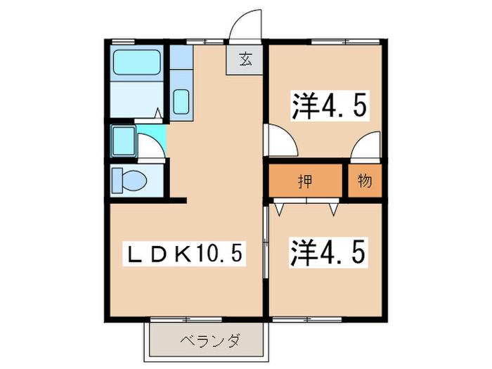 ハイツ永嶋(2LDK/2階)の間取り写真