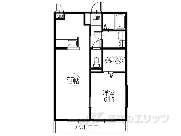 セジュール彦根東山(1LDK/1階)の間取り写真