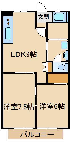 赤羽台4丁目団地(2LDK/8階)の間取り写真