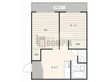 加納ARMS(2DK/3階)の間取り写真