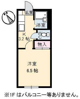 アークヒルズ東山(1K/1階)の間取り写真