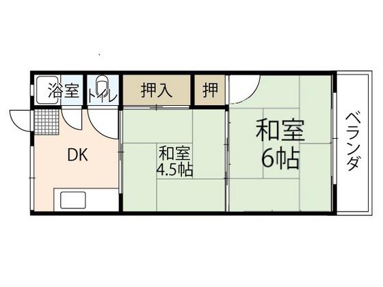浜本マンション(2DK/3階)の間取り写真