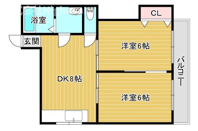 ベストⅠ番館(2LDK/3階)の間取り写真