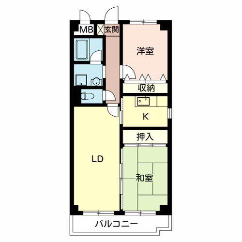エクセル共立(2LDK/3階)の間取り写真