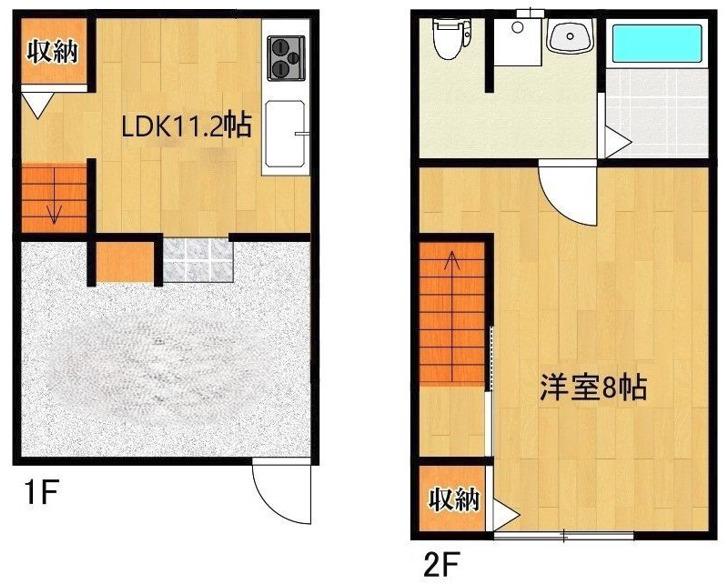 ヴォールデア田主丸(1LDK/1階)の間取り写真