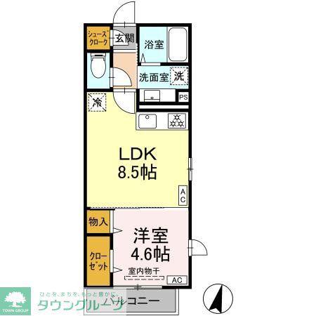 D TRIBUTE横濱鶴見(1LDK/3階)の間取り写真
