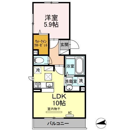 LSY 58(1LDK/3階)の間取り写真