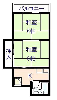 栄和マンション春木I(2K/2階)の間取り写真