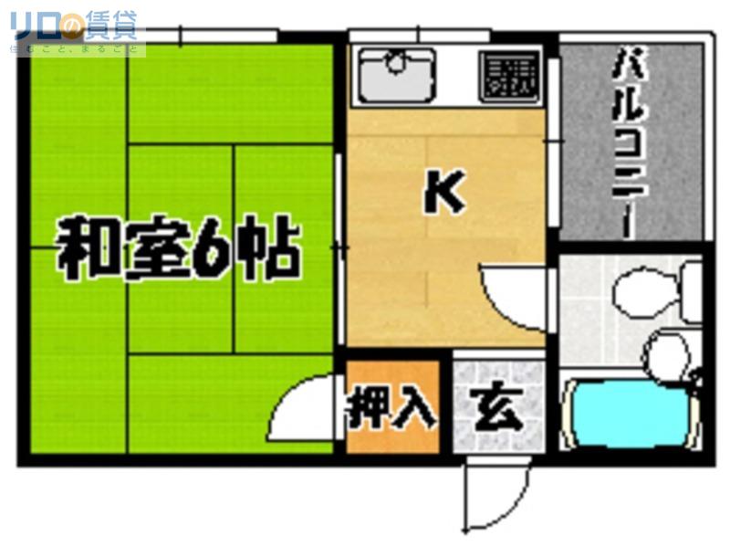 第5淀川ビル(1K/2階)の間取り写真