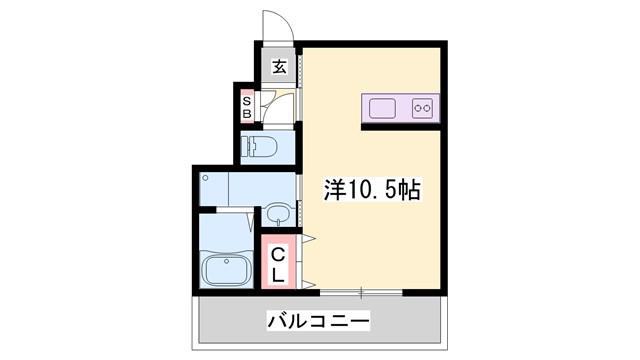 カプラン福井(1LDK/1階)の間取り写真