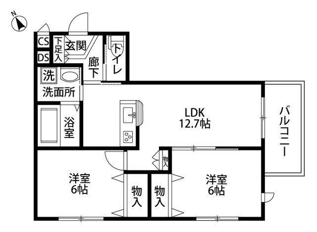 LA MER(2LDK/3階)の間取り写真