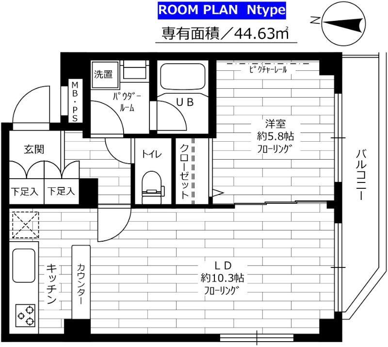 ステージグランデ蒲田(1LDK/6階)の間取り写真