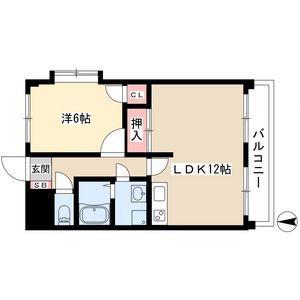 アクシスコート(1LDK/2階)の間取り写真
