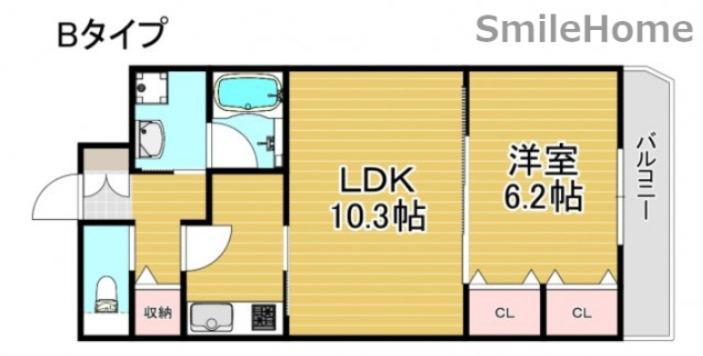 MAYFER(1LDK/2階)の間取り写真
