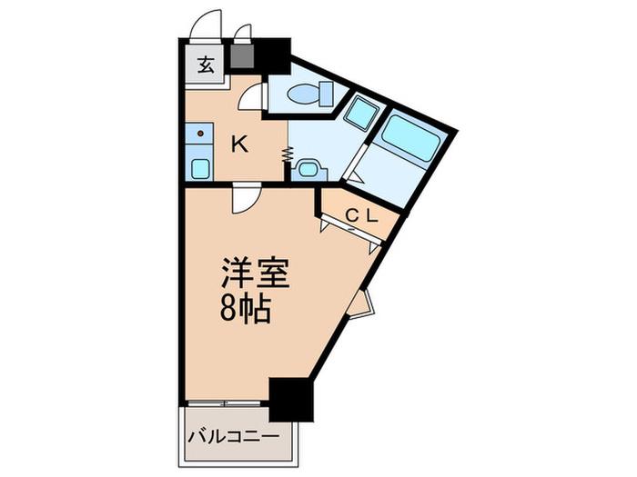 ミークハイツ(1K/5階)の間取り写真