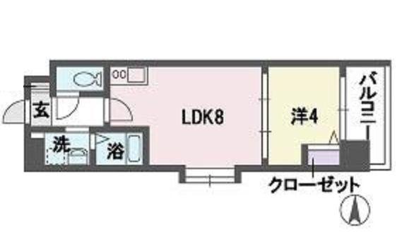 アミューゼ博多(1LDK/5階)の間取り写真