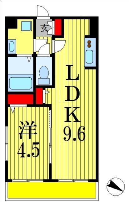 金太郎ヒルズ255(1LDK/4階)の間取り写真