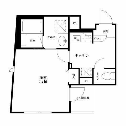 ヴェルフローレ(1K/3階)の間取り写真