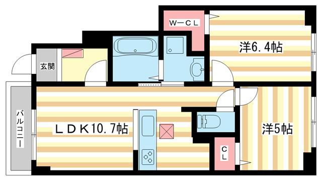 レジデンス マドカ(2LDK/1階)の間取り写真