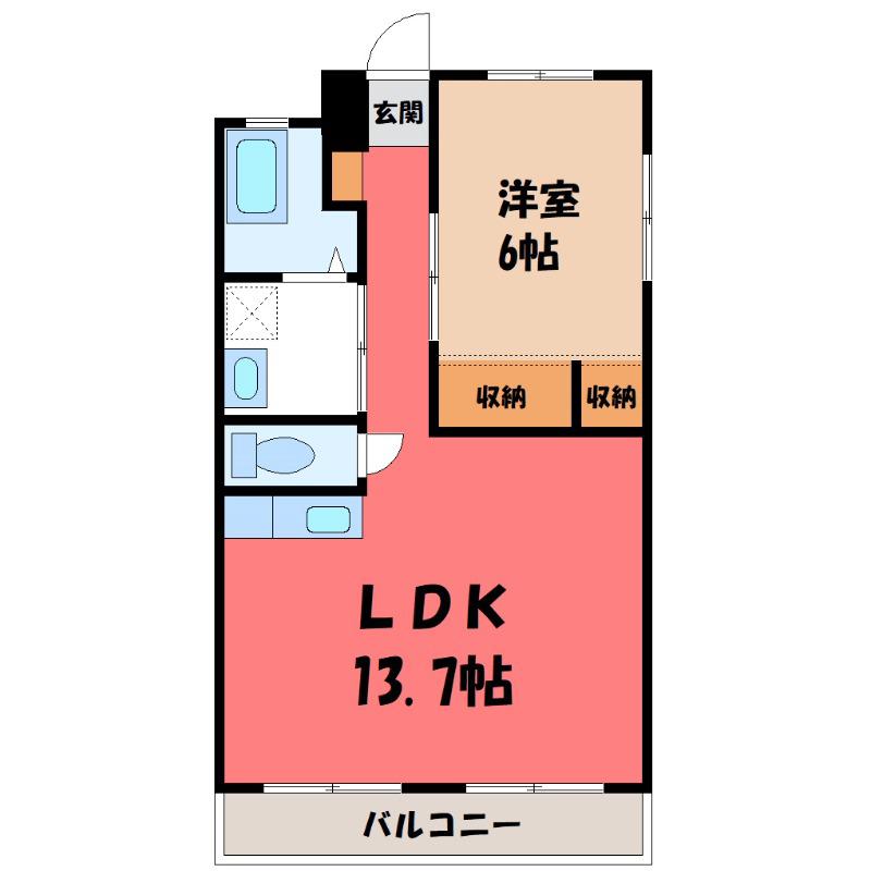 ラ・メゾンあさひ(1LDK/8階)の間取り写真