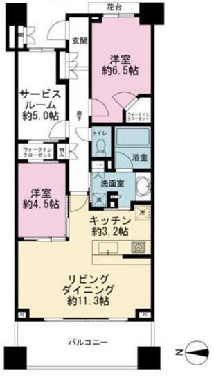 マジェスティハウス新宿御苑パークナード(2SLDK/4階)の間取り写真