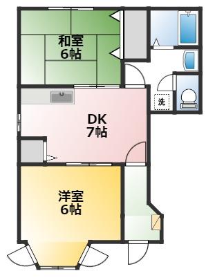 グランドールメゾンIII(2DK/1階)の間取り写真