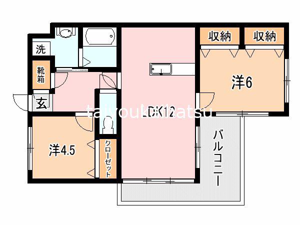 鹿児島市電唐湊線 市役所前駅(鹿児島) 徒歩38分 3階建 築16年(2LDK/3階)の間取り写真
